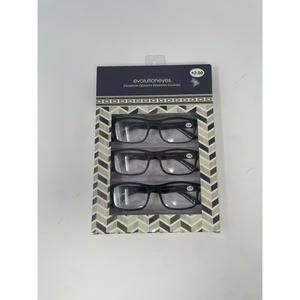 Evolution Eyes Textured Set of 3 Pairs of Reading Glasses +2.00 Strength